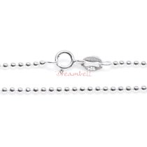 1x Sterling Silver Round Dot Ball Chain Necklace 1.5mm w/ Spring Ring Clasp 16″