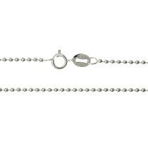 1x Sterling Silver Round Dot Ball Chain Necklace 1.5mm w/ Spring Ring Clasp 16"