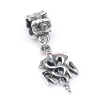 1x Antique 925 Sterling Silver Registered Nurse Logo Symbol Flower Dangle Bead for European Charm Bracelets