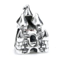 1x Antique 925 Sterling Silver Fairy Castle Bead for European Charm Bracelets