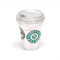 1x 925 Sterling Silver Hot Drink Coffee Cup Bead for European Charm Bracelets