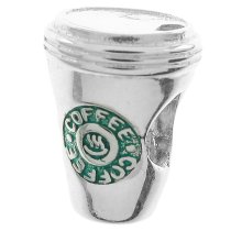 1x 925 Sterling Silver Hot Drink Coffee Cup Bead for European Charm Bracelets