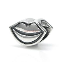 1x Antique 925 Sterling Silver Mouth Smile Lips Bead for European Charm Bracelets