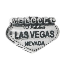 1x Antique 925 Sterling Silver Welcome to Las Vegas Bead for European Charm Bracelets