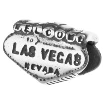 1x Antique 925 Sterling Silver Welcome to Las Vegas Bead for European Charm Bracelets