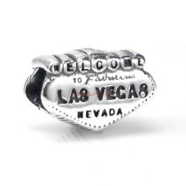 1x Antique 925 Sterling Silver Welcome to Las Vegas Bead for European Charm Bracelets