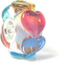 Infinity Love Goes Round with Rainbow Heart Silver Glass Bead Charm for European Charm Bracelets Infinity Love Goes Round with Rainbow Heart Silver Glass Bead Charm for European Charm Bracelets