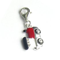 Sterling Silver Train Railway Engine Enamel Dangle European Clip on Charm w/ Lobster