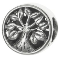 925 Sterling Silver Family Tree of Life Round Bead for European Charm Bracelets