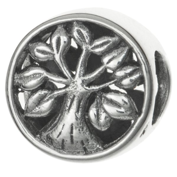 925 Sterling Silver Family Tree of Life Round Bead for European Charm Bracelets