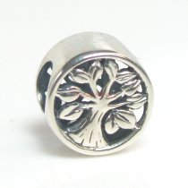 925 Sterling Silver Family Tree of Life Round Bead for European Charm Bracelets