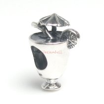 1x Antique 925 Sterling Silver Cup of Lemon Tea Bead for European Charm Bracelets