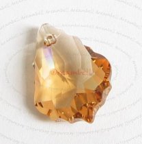 2x Swarovski 6090 Baroque LIGHT COLORADO TOPAZ Pendant 16mm