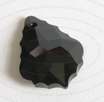 2x Swarovski Crystal 6090 Baroque Jet Black Pendant 16mm