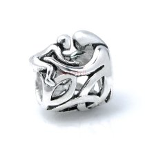 Sterling Silver Mother Baby Love Hug on Bead for European Charm Bracelets
