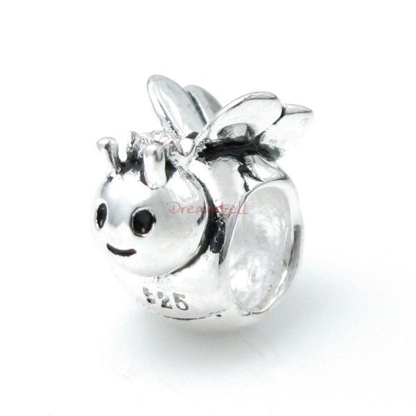 1x Sterling silver Honey Bee Bead for European Charm Bracelets