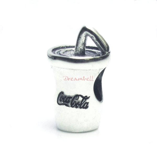 1x 925 Sterling Silver Cup of Coca-cola Bead for European Charm Bracelets