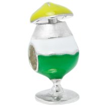 925 Sterling Silver Summer Fruit Punch Cocktail Enamel Pendant Bead for European Charm Bracelets