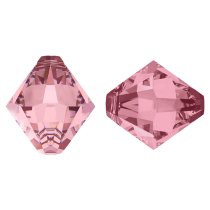 6x Swarovski Elements Crystal 6328 Xilion Top Drill Bicone Light Pink Rose 8mm