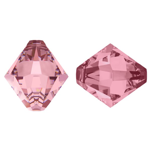 6x Swarovski Elements Crystal 6328 Xilion Top Drill Bicone Light Pink Rose 8mm