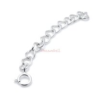 2x 925 Sterling Silver 2.5mm Link Bead Chain Extender w/ Spring Ring Trigger Clasp 2″