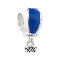 1x 925 Sterling Silver Lovely Hot Air Balloon Dangle Enamel Bead for European Charm Bracelets