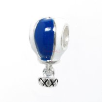 1x 925 Sterling Silver Lovely Hot Air Balloon Dangle Enamel Bead for European Charm Bracelets