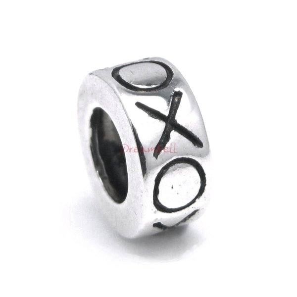 925 Sterling Silver Hugs & Kisses Xoxo Love Valentine Bead for European Charm Bracelets