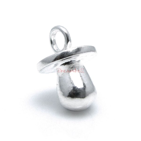 1x 925 Sterling Silver Baby Pacifier Soother Dangle Charm Pendant