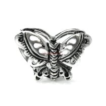 Antique 925 Sterling Silver Butterfly Bead Spacer Charm Pendant Link Connector Slide