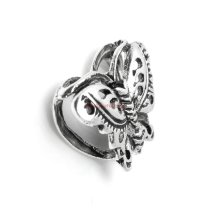 Antique 925 Sterling Silver Butterfly Bead Spacer Charm Pendant Link Connector Slide
