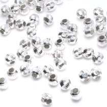 10x 925 Sterling Silver Round Multi Twisted Cut Corrugated Ball Bead Spacer 4mm