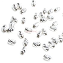 10x Sterling Silver Oval Ellipse Mirror Cut Twisted Tube Bead Spacer 4.5mm x 3mm