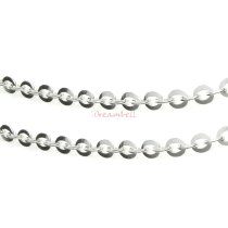 12″ Sterling Silver 2mm Flat Oval Ring Bead Link Footage Chain