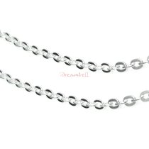 12″ 925 Sterling Silver 1.5mm Flat Oval Ring Bead Link Footage Chain