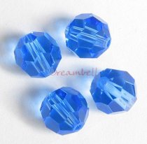 4x Swarovski Crystal Elements Round Faceted 5000 Sapphire 10mm