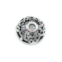 2x Bali 925 Sterling Silver Round Filigree Flower Pearl Bead Cap 7mm