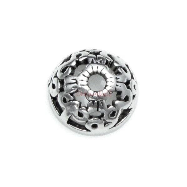 2x Bali 925 Sterling Silver Round Filigree Flower Pearl Bead Cap 7mm