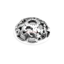 2x Bali 925 Sterling Silver Round Filigree Flower Pearl Bead Cap 7mm