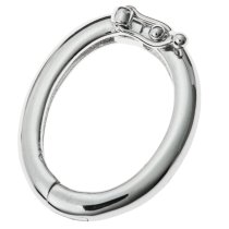 1x Rhodium on 925 Sterling Silver Oval Pearl Necklace Shortener Enhancer Connector Clasp