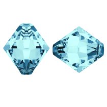 12x Swarovski Elements Crystal 6328 Xilion Top Drill Bicone Aquamarine 6mm