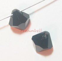 12x Swarovski Elements Crystal 6328 Xilion Top Drill Bicone Jet Black Bead 6mm