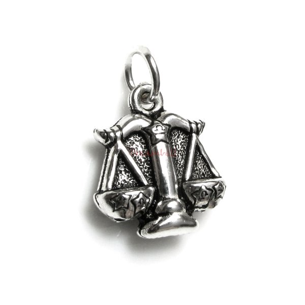 1 x 925 Sterling Silver Libra Zodiac Horoscope Star Dangle Charm Pendant