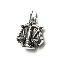 1 x 925 Sterling Silver Libra Zodiac Horoscope Star Dangle Charm Pendant