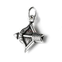 1 x 925 Sterling Silver Sagittarius Zodiac Horoscope Star Dangle Charm Pendant