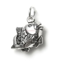 1 x 925 Sterling Silver Pisces Zodiac Horoscope Star Dangle Charm Pendant