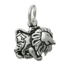 1 x 925 Sterling Silver Leo Zodiac Horoscope Star Dangle Charm Pendant