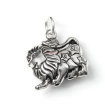 1 x 925 Sterling Silver Leo Zodiac Horoscope Star Dangle Charm Pendant