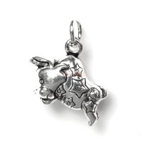 1 x 925 Sterling Silver Taurus Zodiac Horoscope Star Dangle Charm Pendant