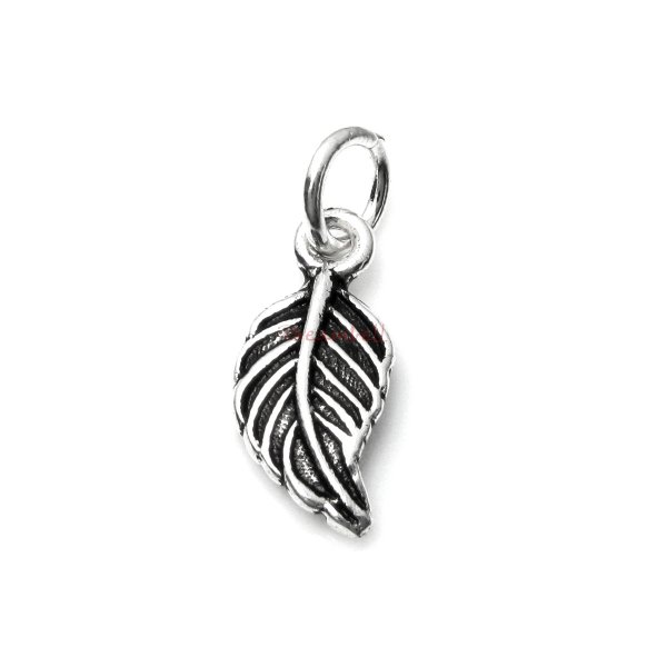 1 x 925 Sterling Silver Tree Leaf Dangle Charm Pendant